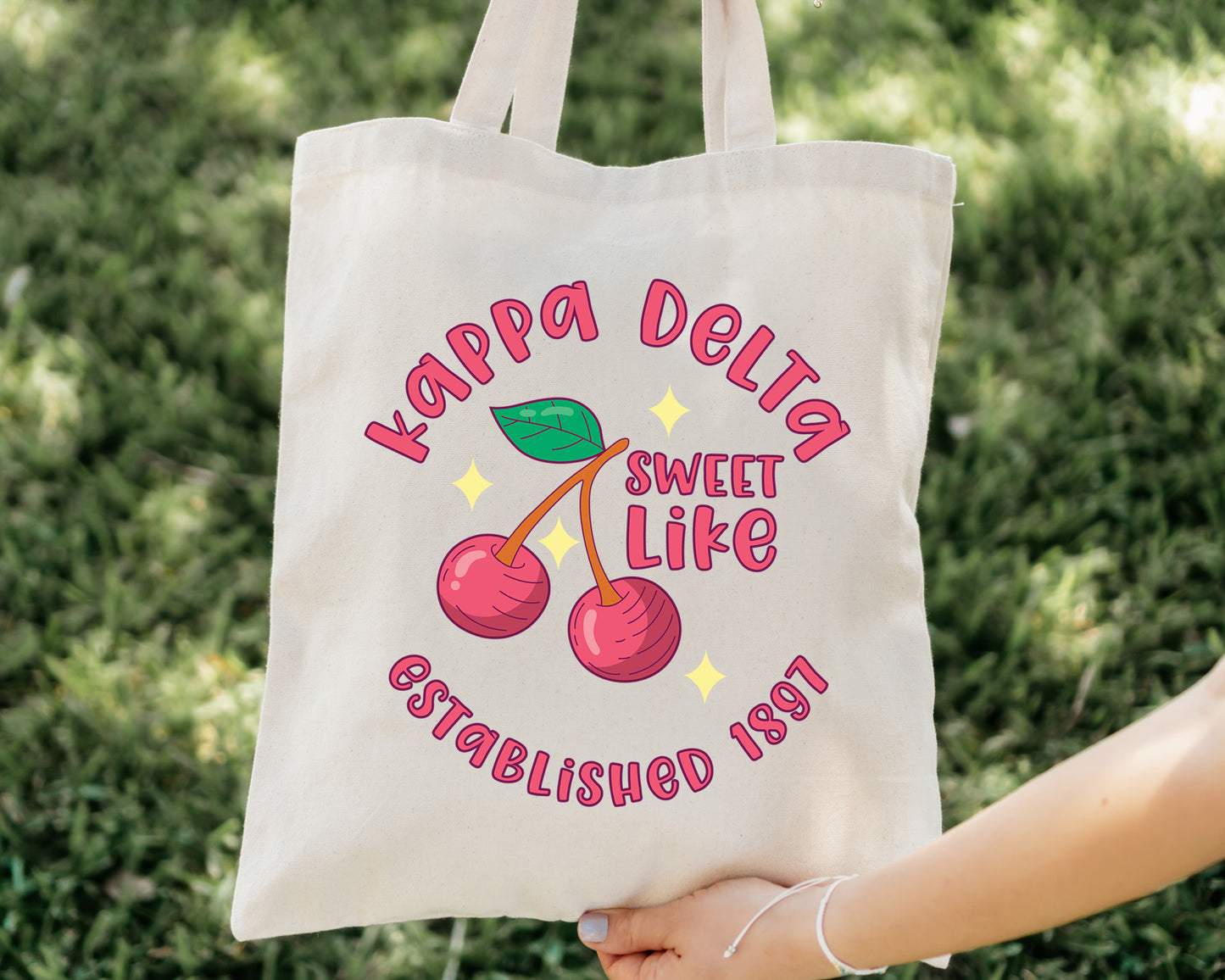 Kappa Delta Sweet Like Cherry Sorority Tote Bag _ 34324g