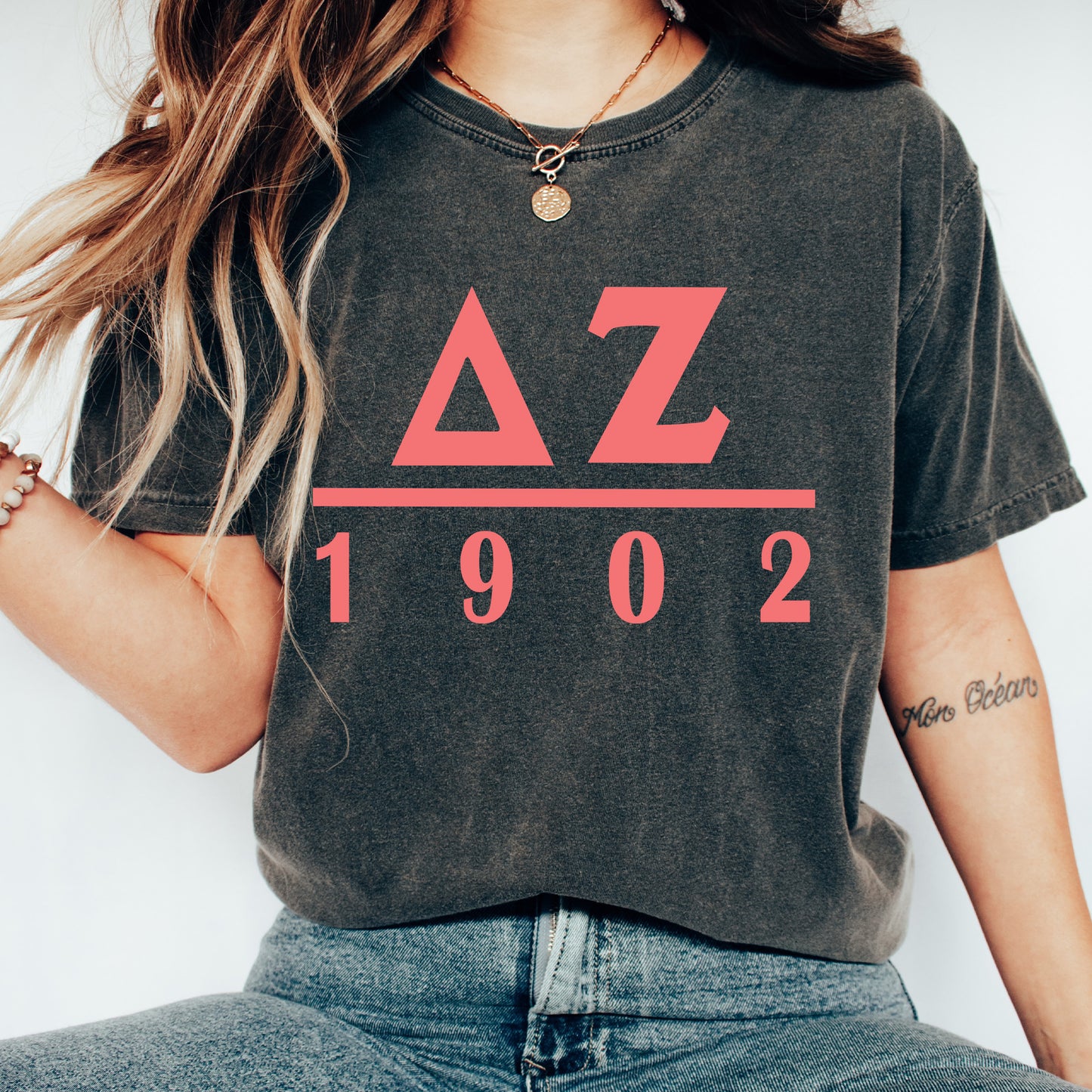 Delta Zeta Monochromatic Sorority T-shirt _ 30856g
