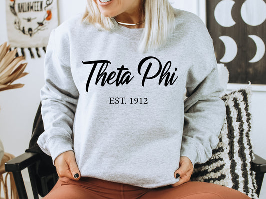 Theta Phi Alpha Black Flowy Sorority Sweatshirt _ 101g
