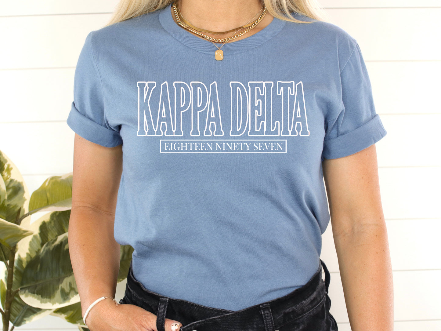 Kappa Delta Stencil Stacked Sorority T-shirt _ 2150g
