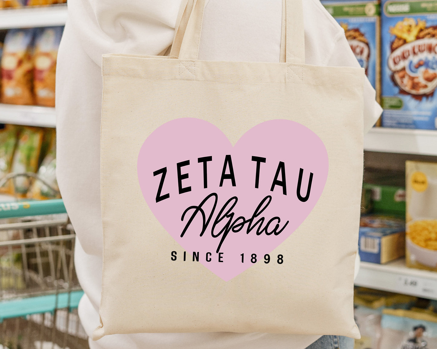 Zeta Tau Alpha Pretty in Pink Sorority Tote Bag _ 34307g