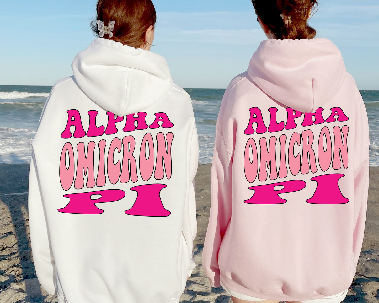 Alpha Omicron Pi Shades of Pink Sorority Hoodie _ 32976g