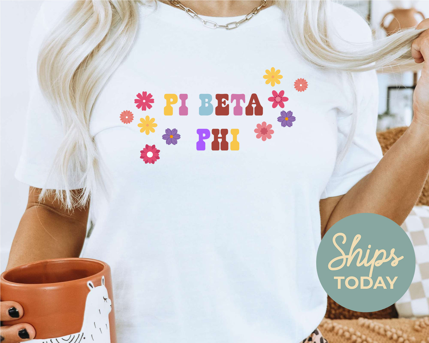 Pi Beta Phi Splash of Color Sorority T-shirt_ 3195g