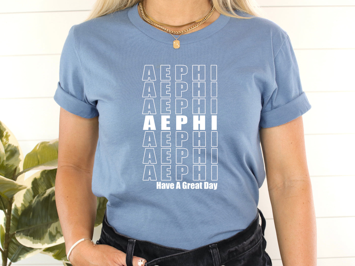 Alpha Epsilon Phi Have a Great Day Sorority T-shirt _ 2110g