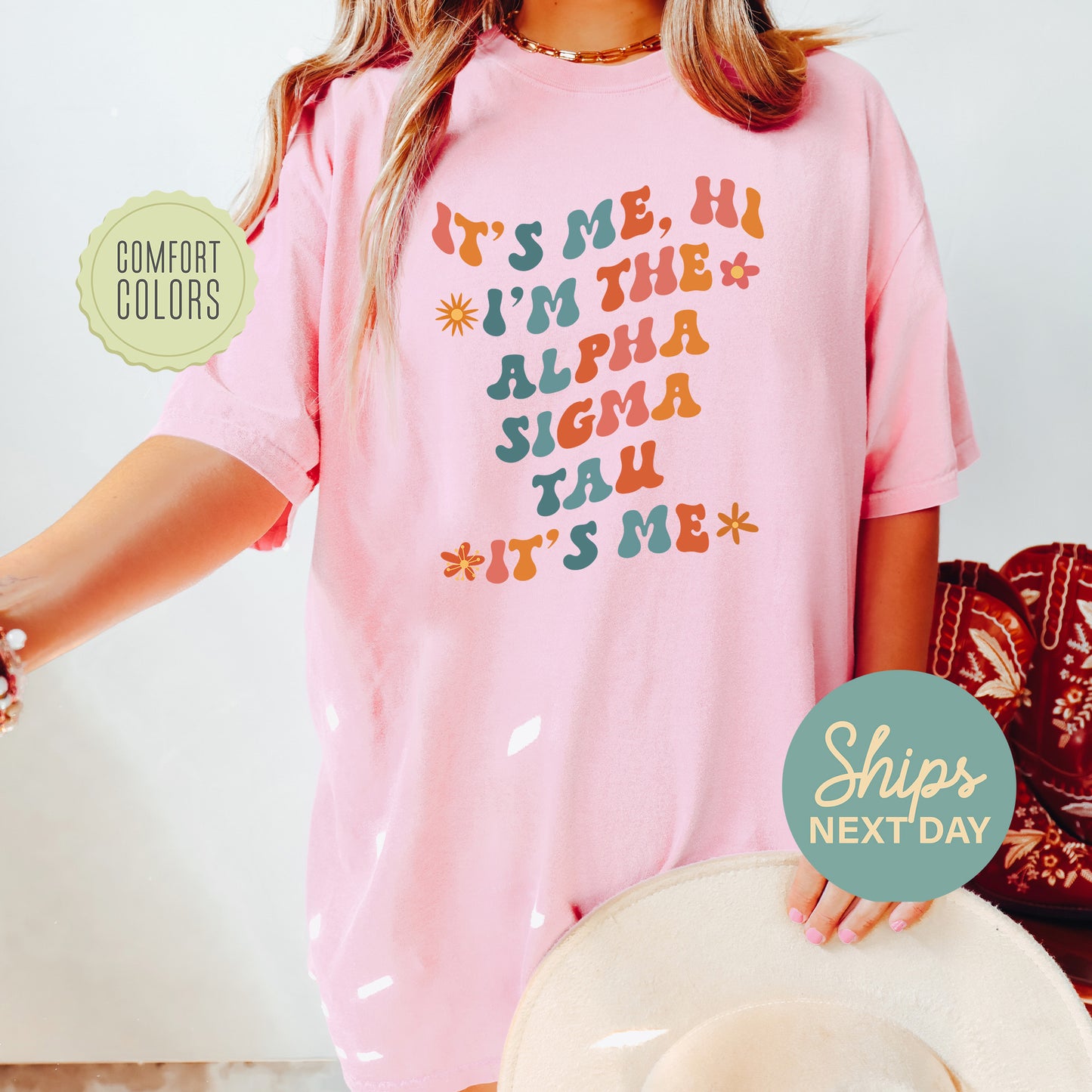 Alpha Sigma Tau Style Comfort Colors Sorority T-shirt _ 35998g