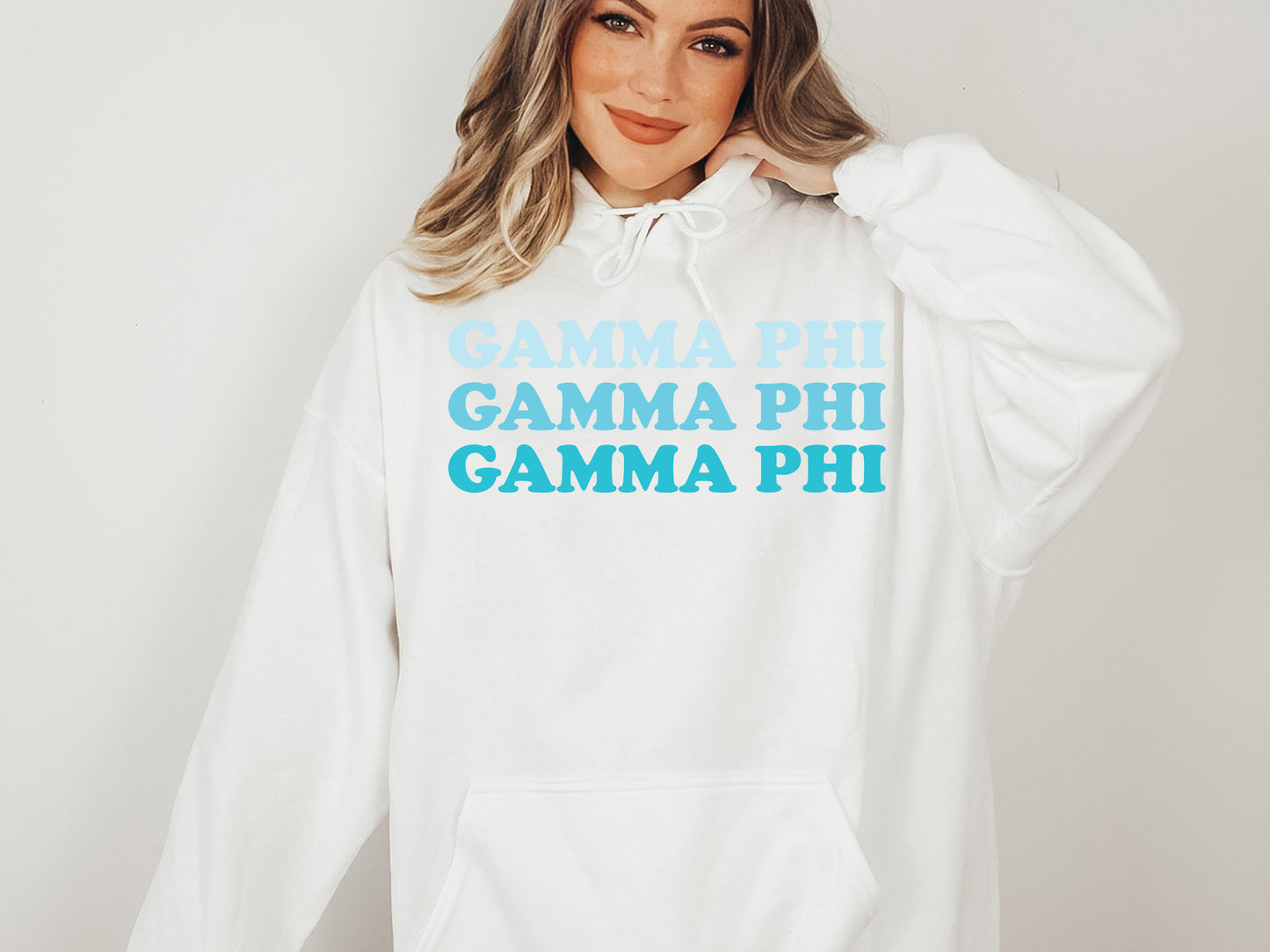 Gamma Phi Touch of Blue Sorority Hoodie _ 2591g