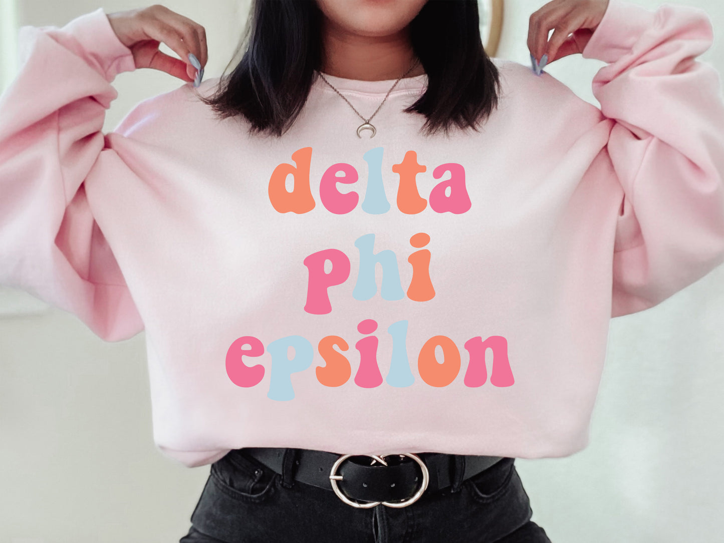 Delta Phi Epsilon Vividly Vibrant Sorority Sweatshirt _ 3161g