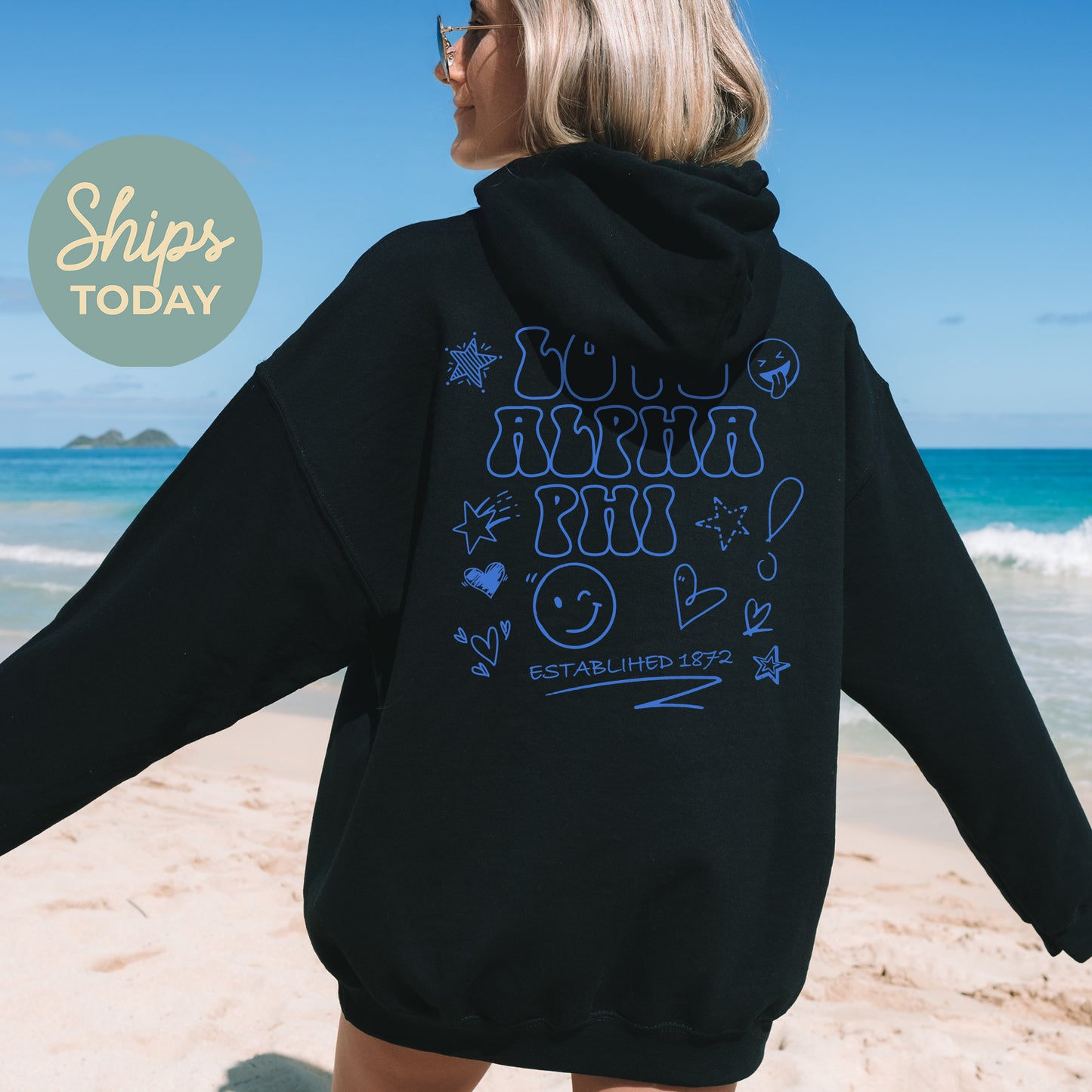 Alpha Phi Scribble Sorority Hoodie _ 35494g