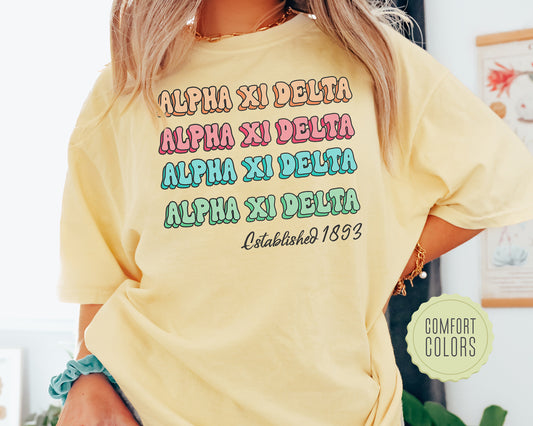 Alpha Xi Delta Lucy Comfort Colors Sorority T-shirt _ 266g