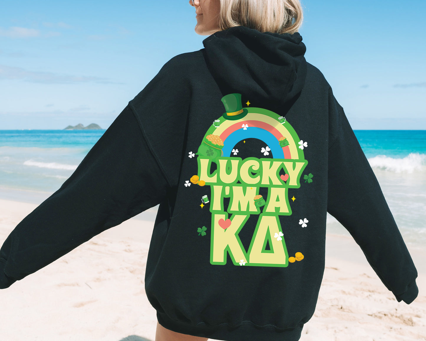Kappa Delta Lucky Rainbow Sorority Hoodie _ 32884g