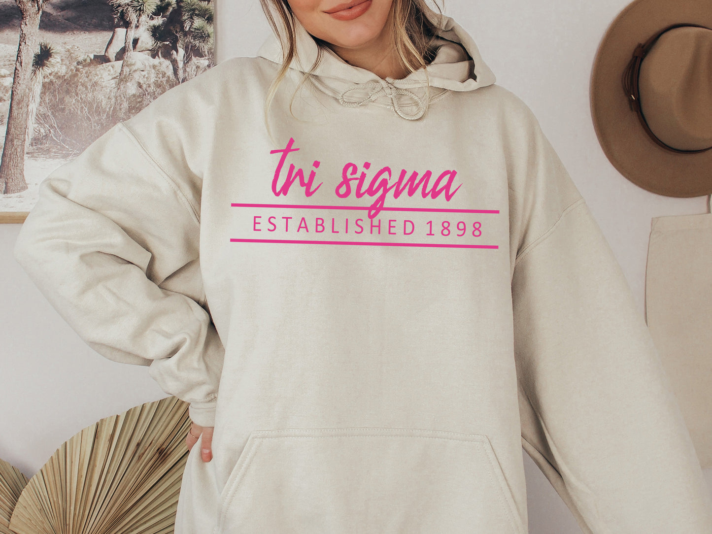 Sigma Sigma Sigma All Pink Sorority Hoodie _ 775g
