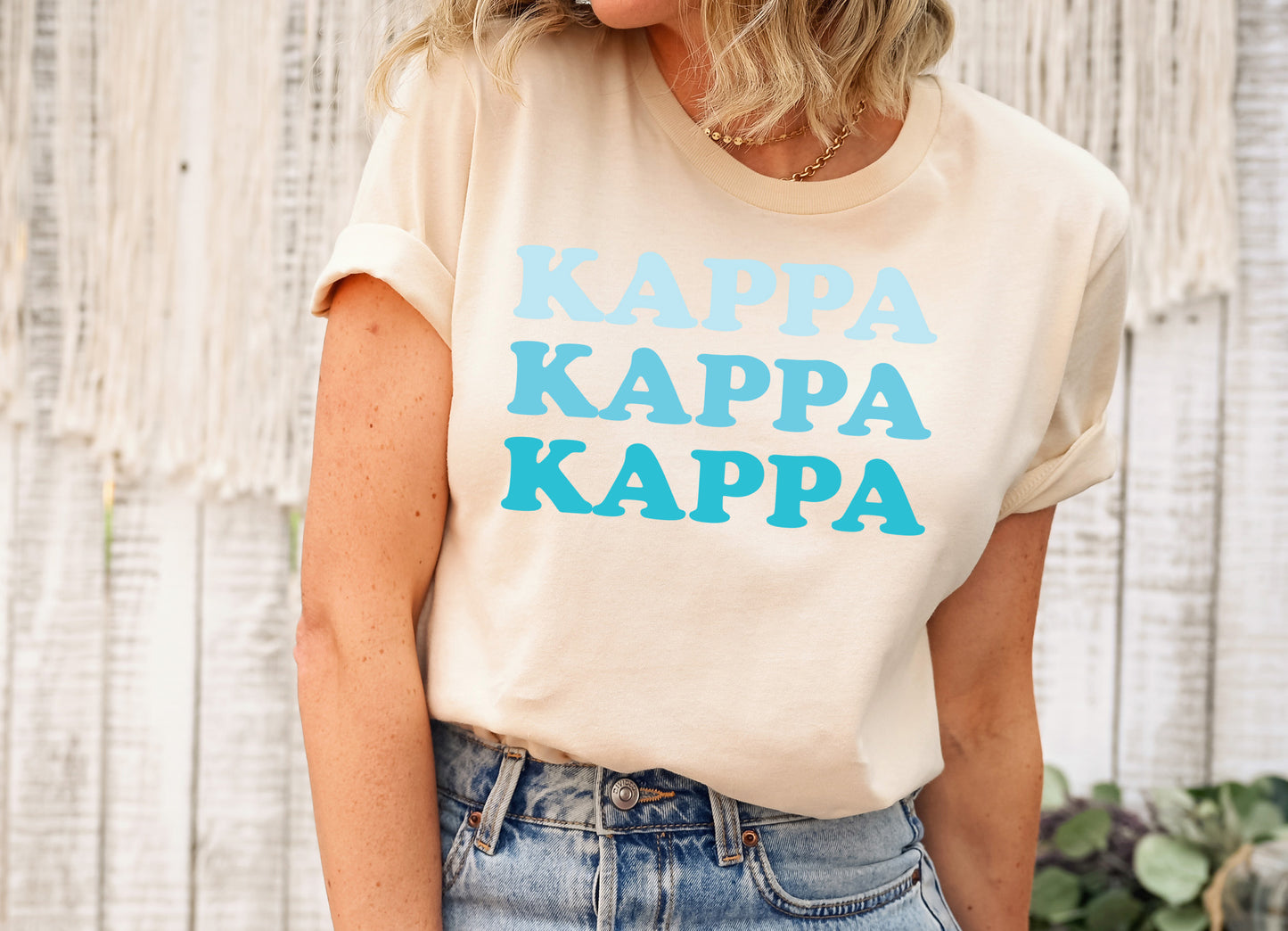 Kappa Kappa Gamma Touch of Blue Sorority T-shirt _ 2594g