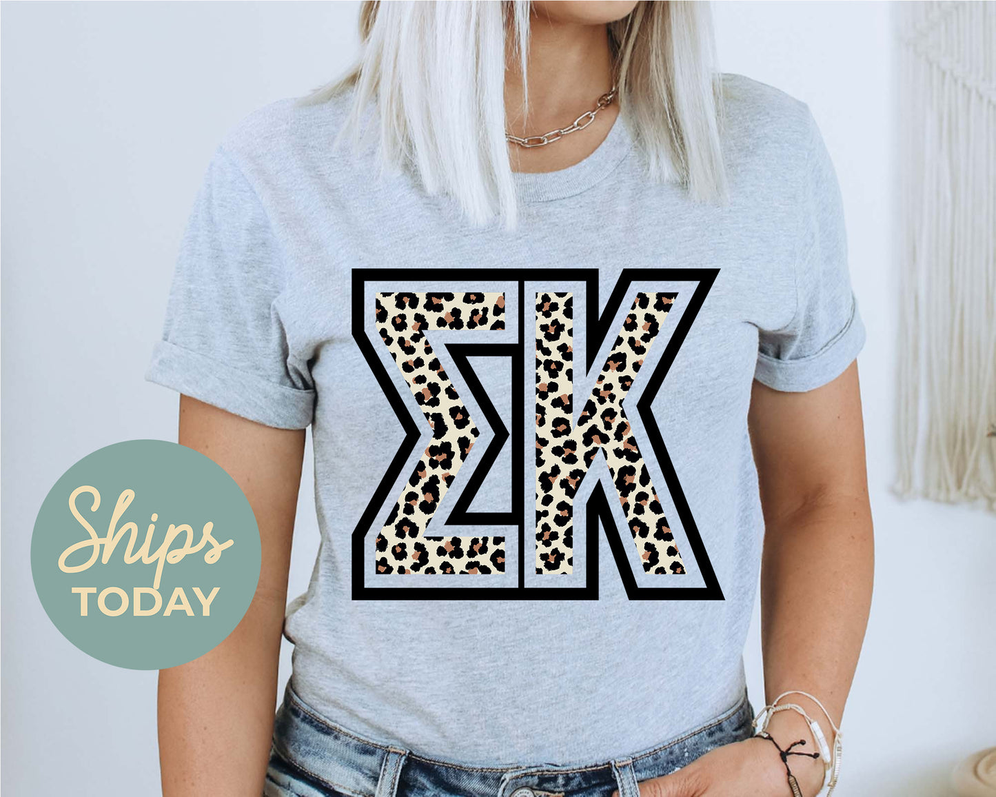 Sigma Kappa Safari Style Letters Sorority T-shirt _ 30457g