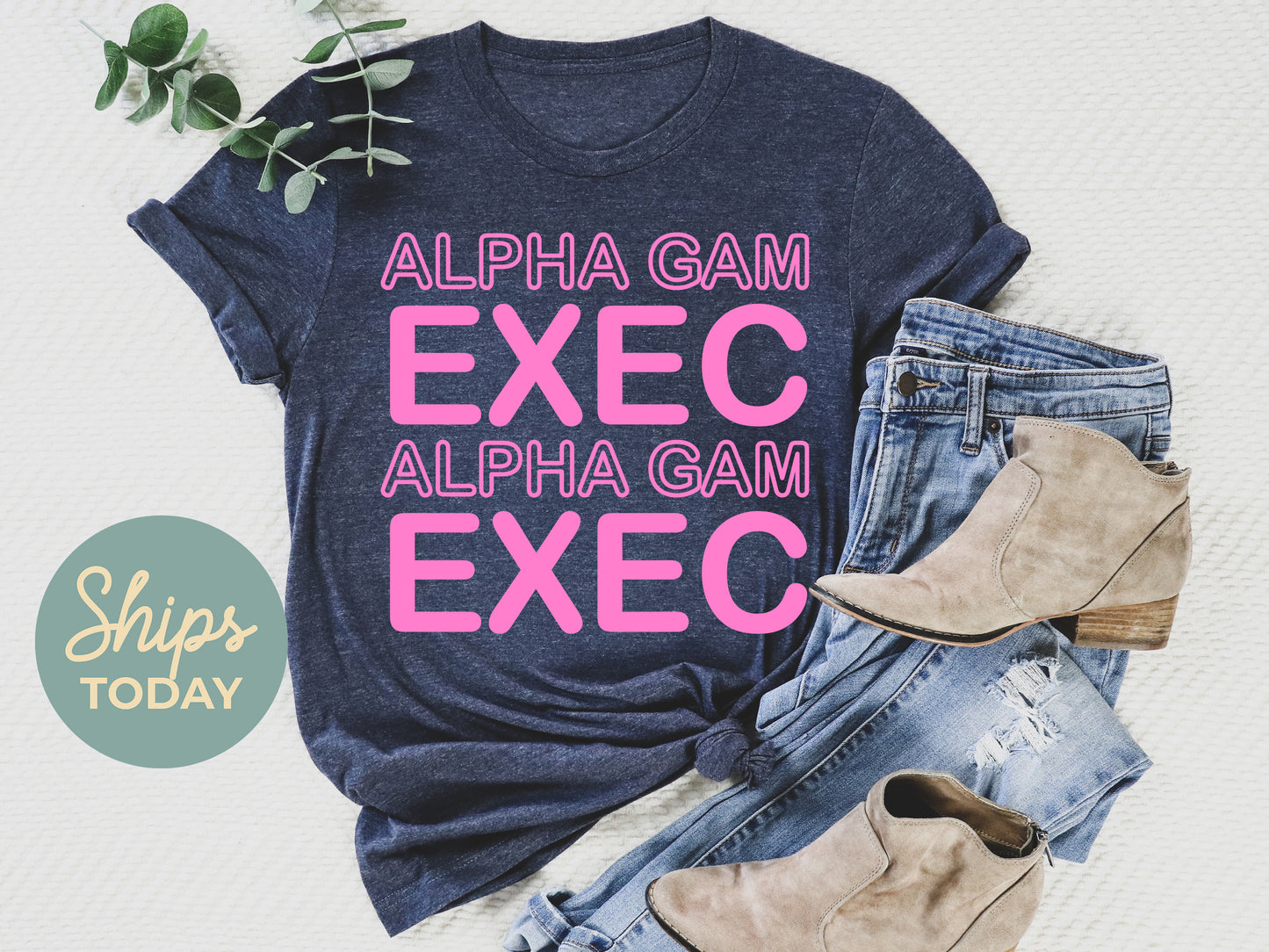 Alpha Gamma Delta Executive Sisterhood Sorority T-shirt _ 30903g