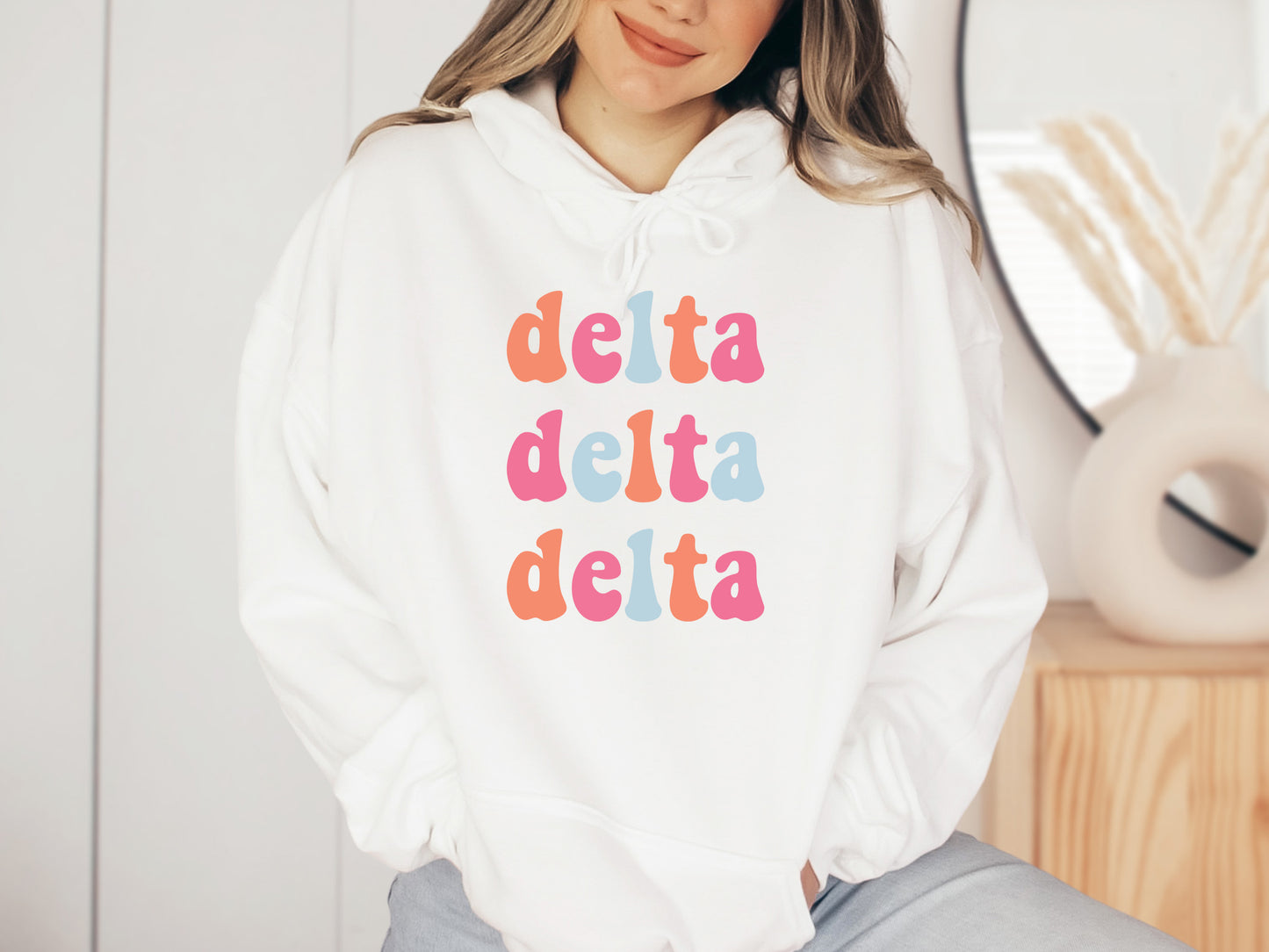 Delta Delta Delta Vividly Vibrant Sorority Hoodie _ 3159g