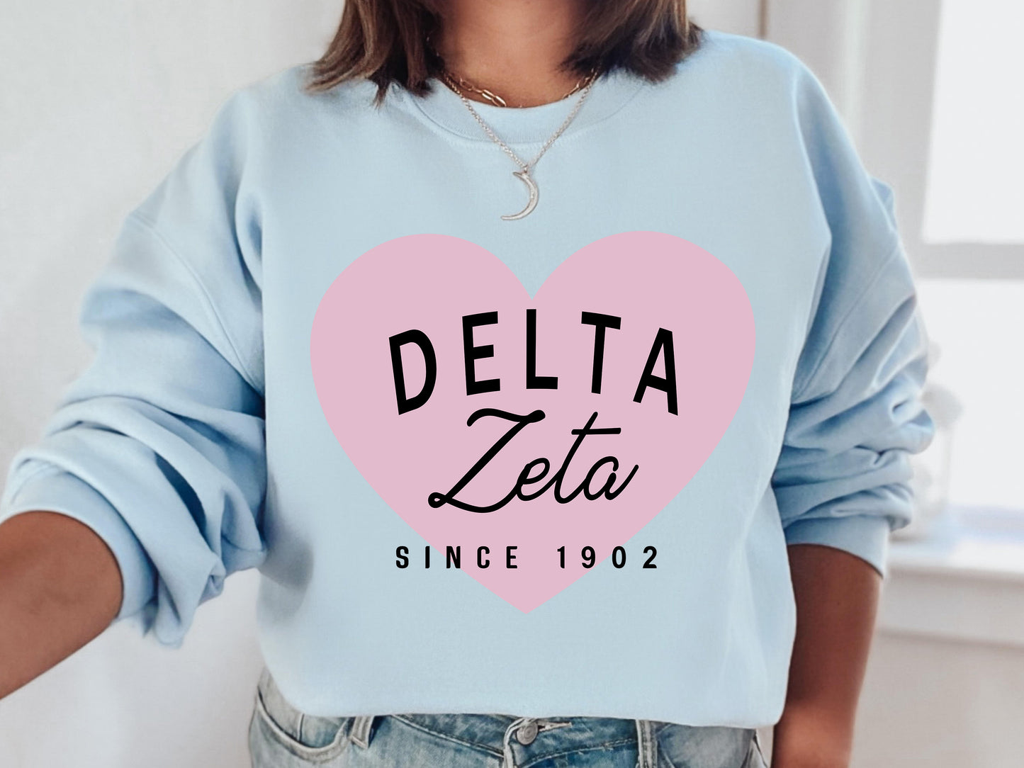 Delta Zeta Pretty in Pink Sorority Sweatshirt _ 453g