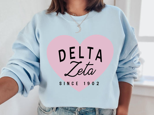 Delta Zeta Pretty in Pink Sorority Sweatshirt _ 453g