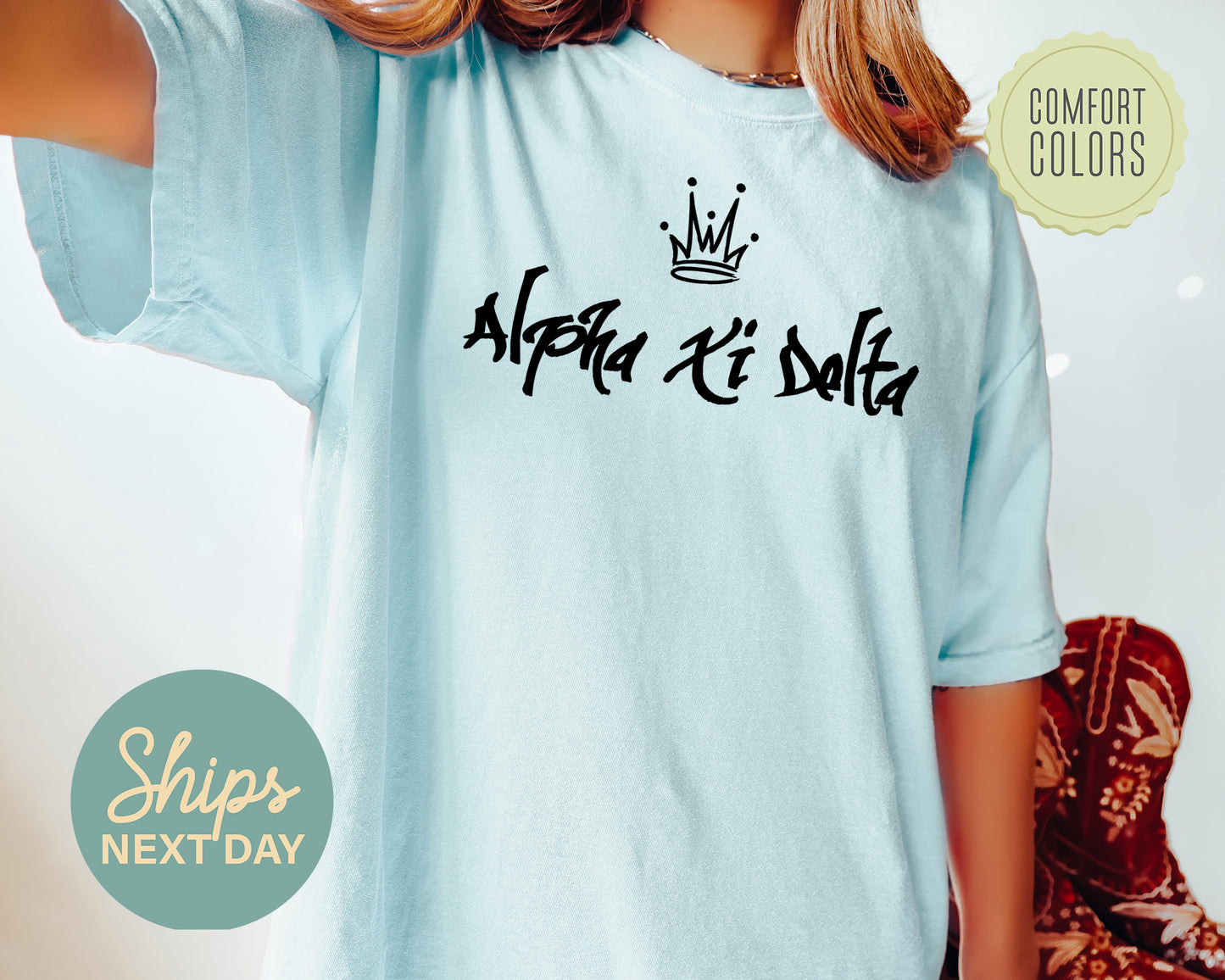 Alpha Xi Delta Queen Comfort Colors Sorority T-shirt _ 2456g