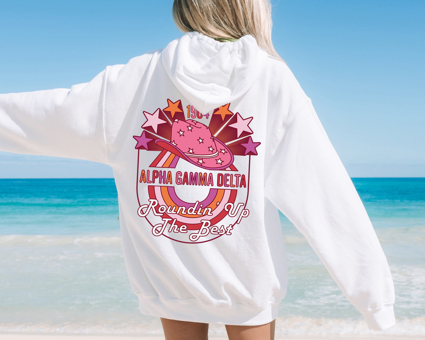Alpha Gamma Delta Roundin' up the Best Sorority Hoodie _ 32897g