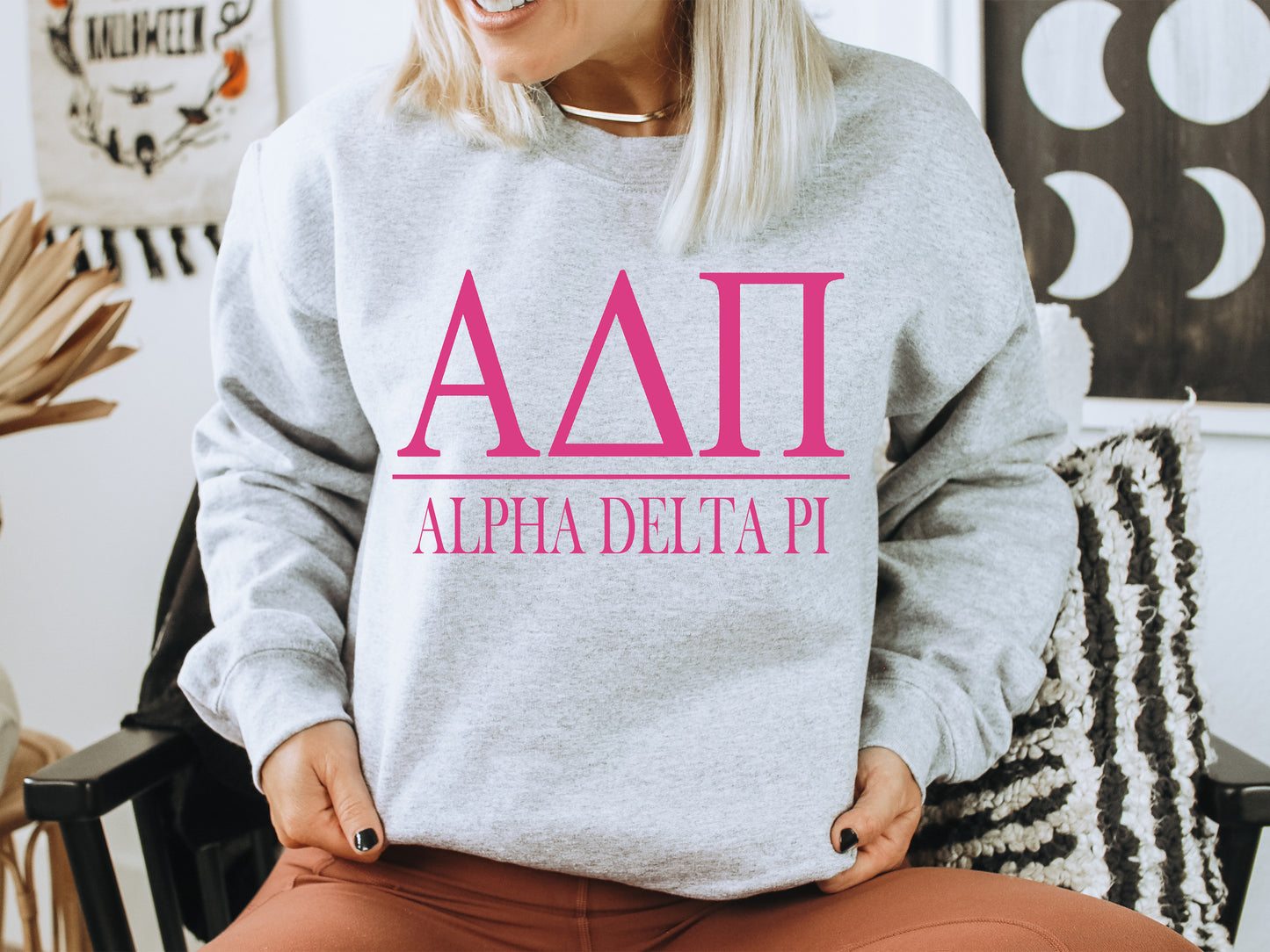 Alpha Delta Pi Loud Letters Sorority Sweatshirt _ 467g