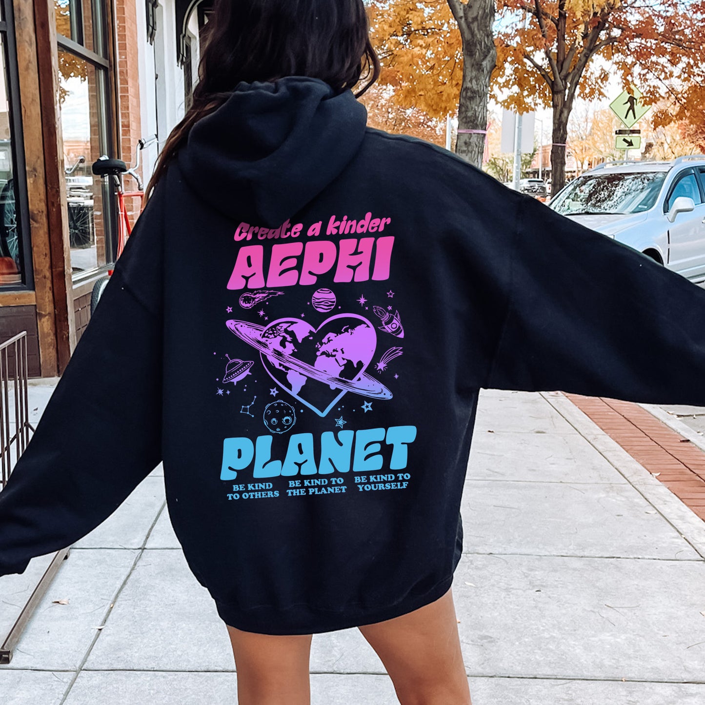 Alpha Epsilon Phi Ombre Worlds Sorority Hoodie _ 35543g