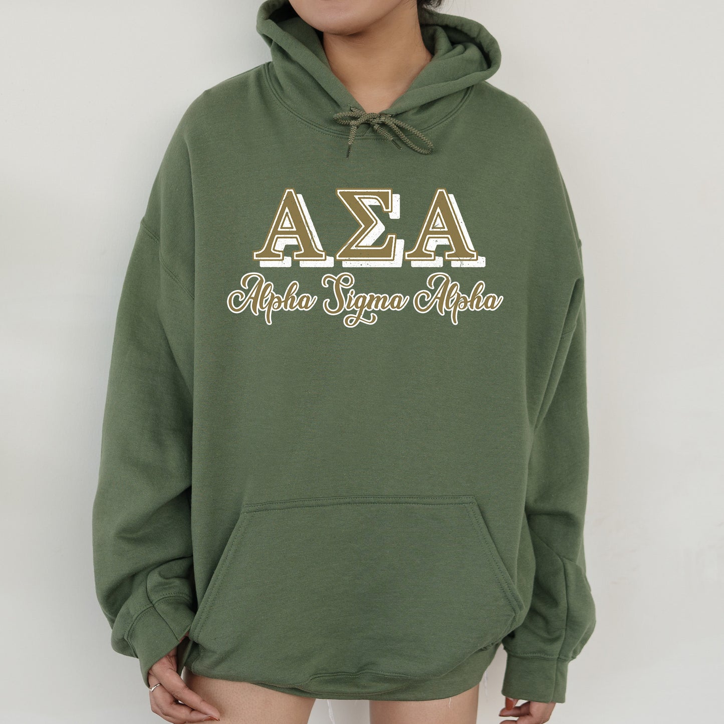 Alpha Sigma Alpha Greek Colors Sorority Hoodie _ 36075g