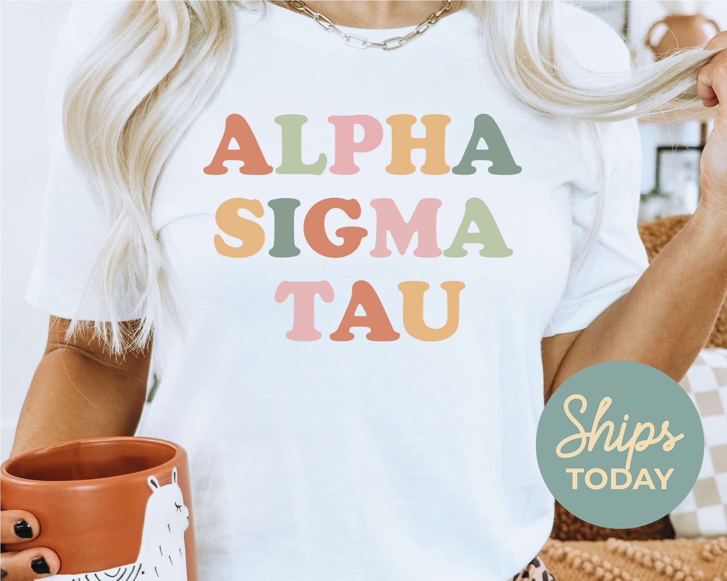 Alpha Sigma Tau Bright and Proud Sorority T-shirt _ 421g