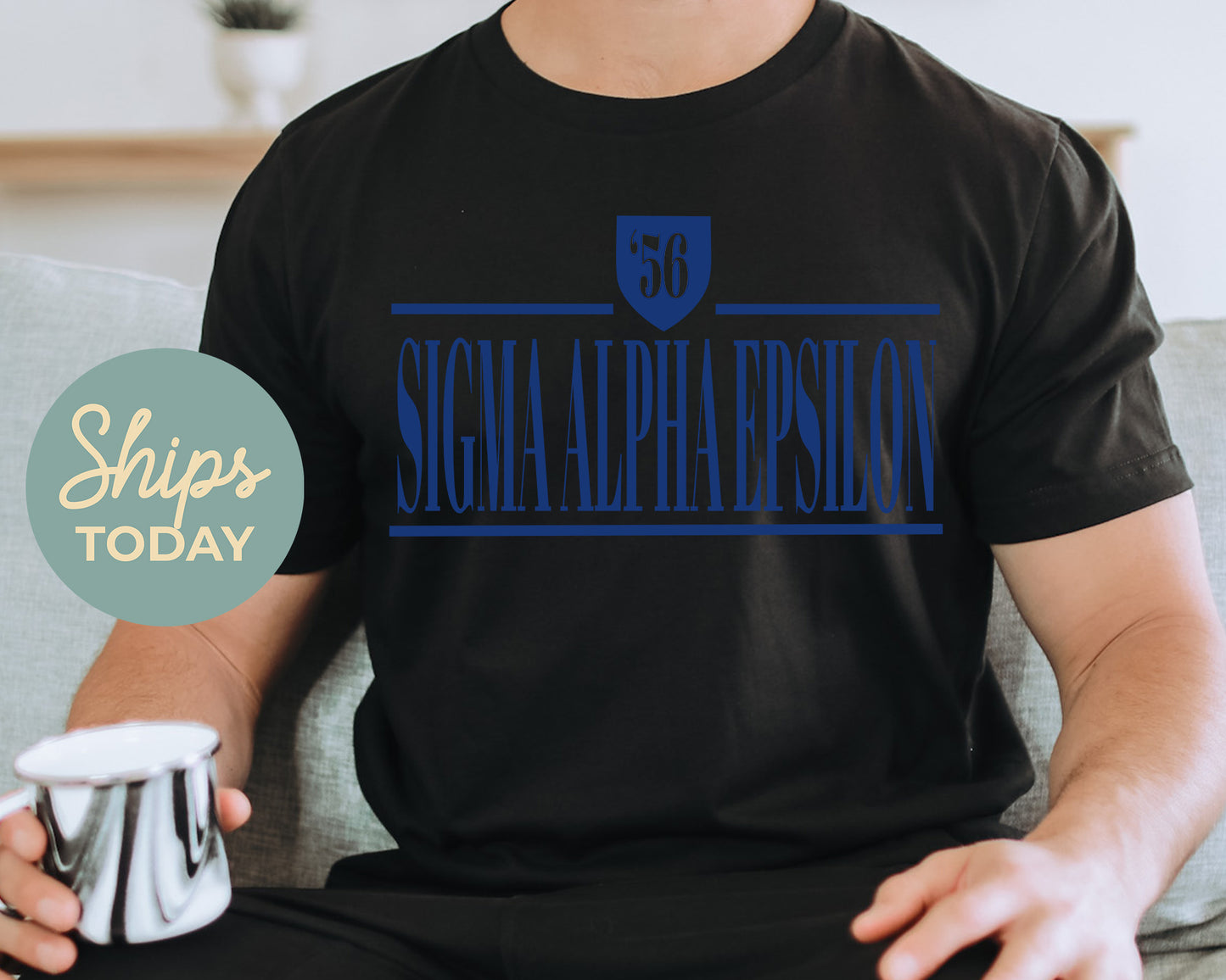 Sigma Alpha Epsilon Shield Fraternity T-shirt _ 1203g