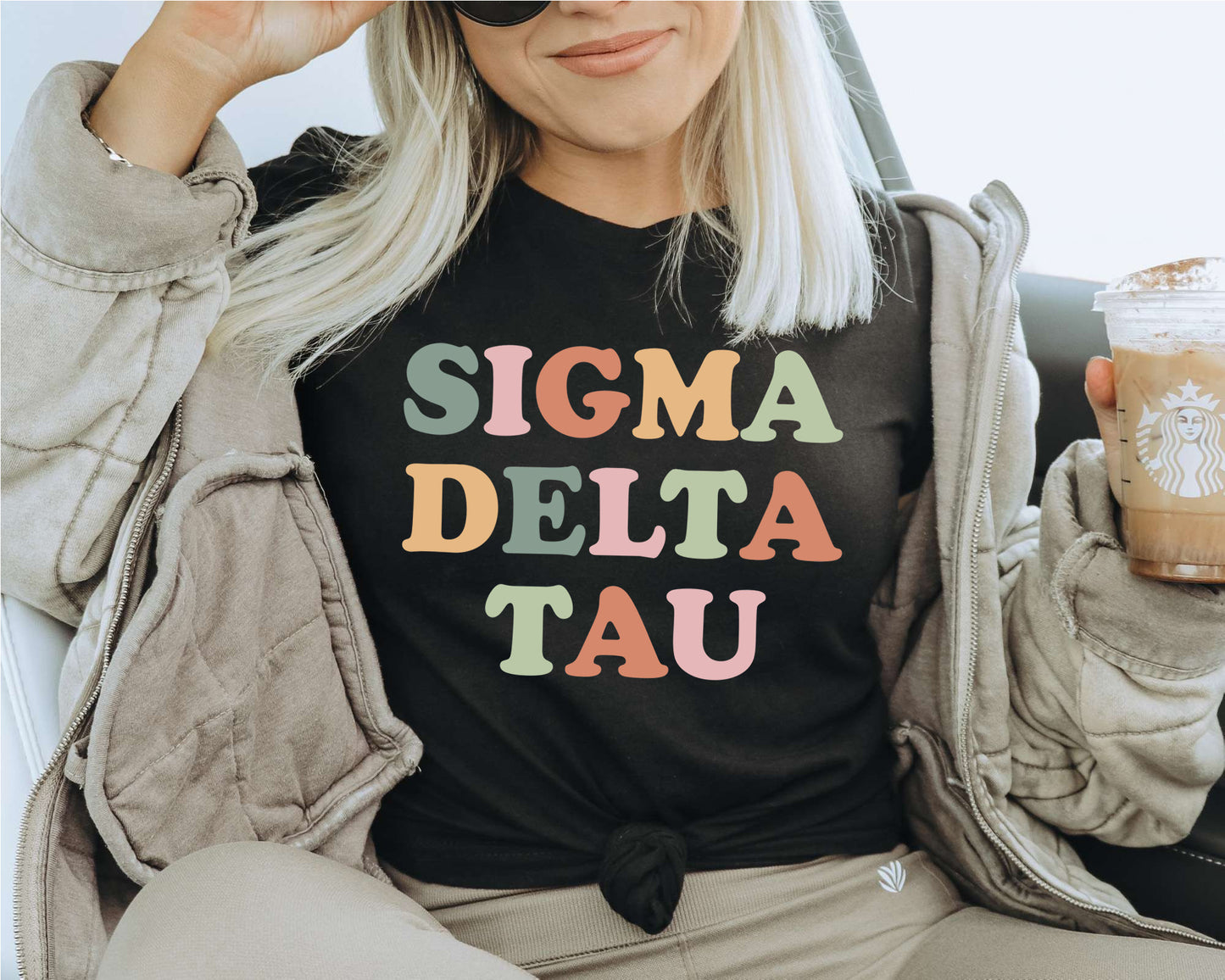 Sigma Delta Tau Bright and Proud Sorority T-shirt _ 435g