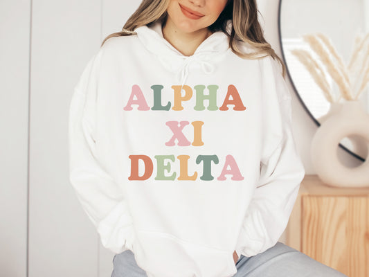 Alpha Xi Delta Bright and Proud Sorority Hoodie _ 422g