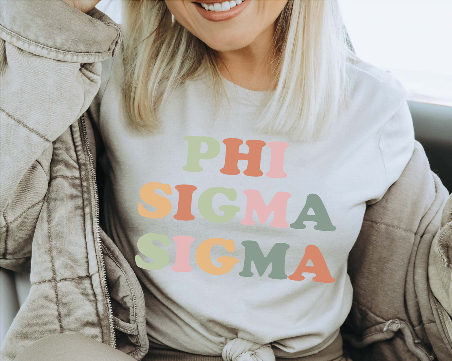 Phi Sigma Sigma Bright and Proud Sorority T-shirt _ 433g