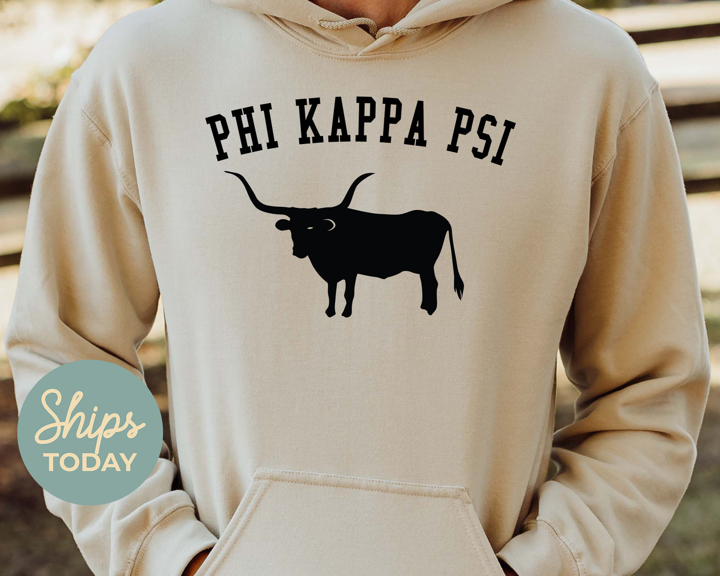 Phi Kappa Psi Long Horn Fraternity Hoodie _ 1539g