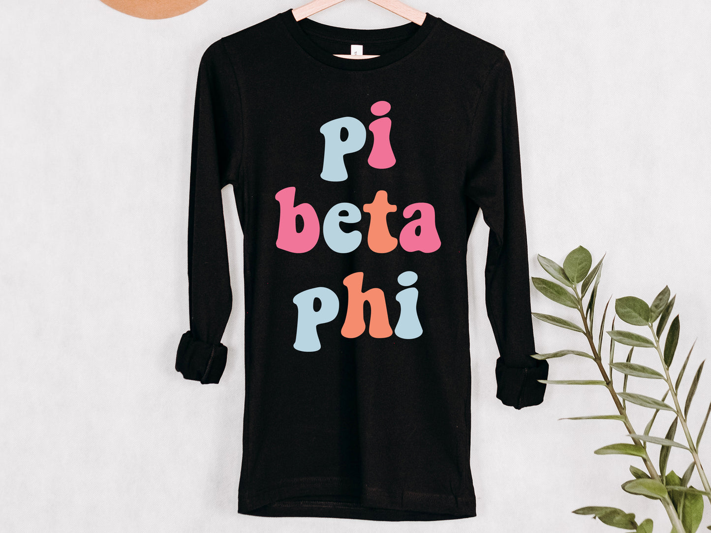 Pi Beta Phi Vividly Vibrant Sorority Long Sleeve T-shirt _ 3169g