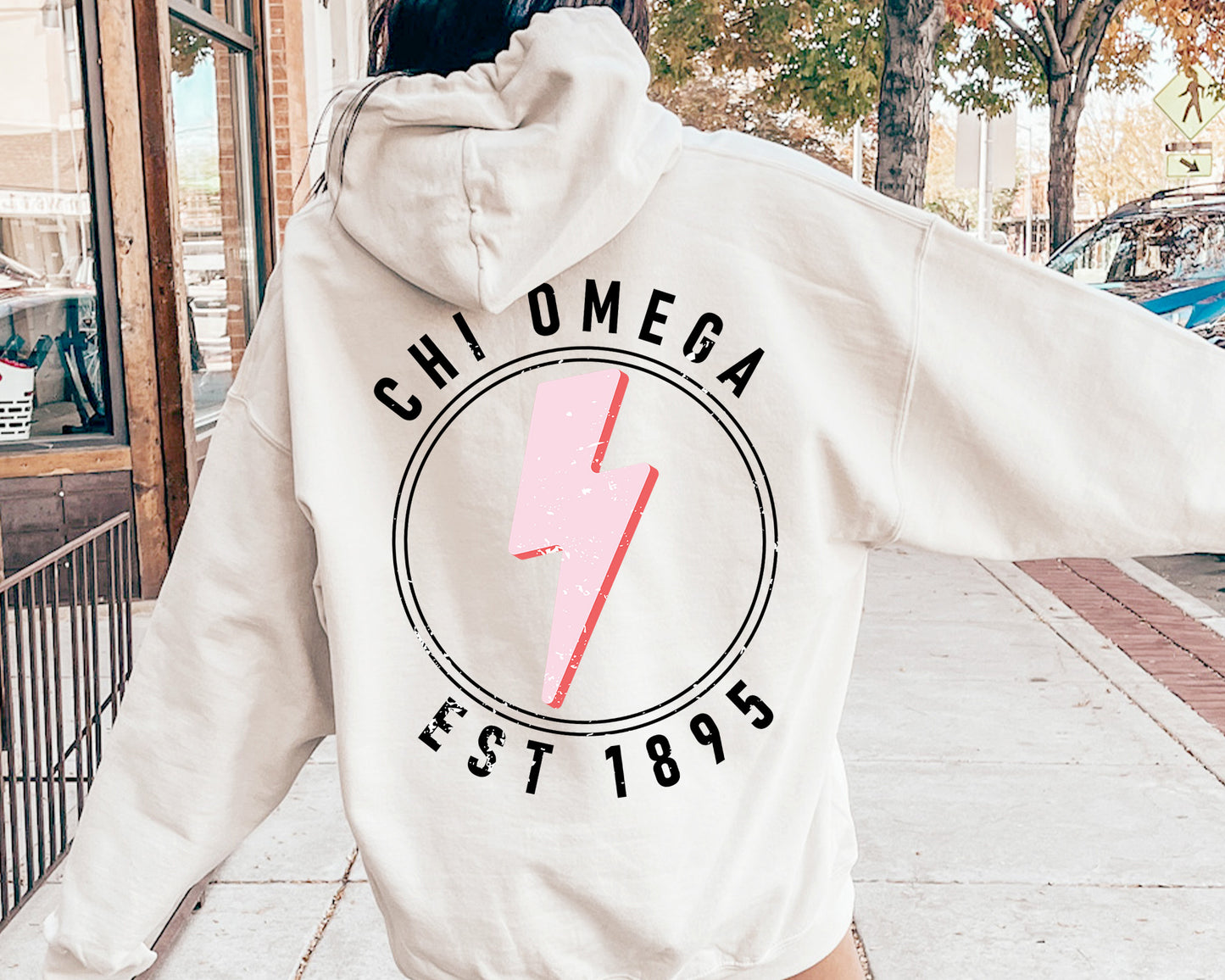 Chi Omega Pinkish Strike Sorority Hoodie _ 33111g