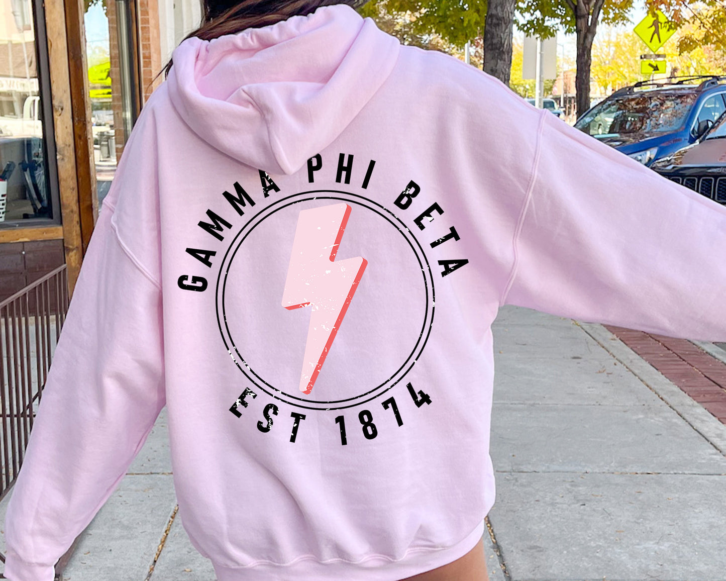 Gamma Phi Beta Pinkish Strike Sorority Hoodie _ 33116g