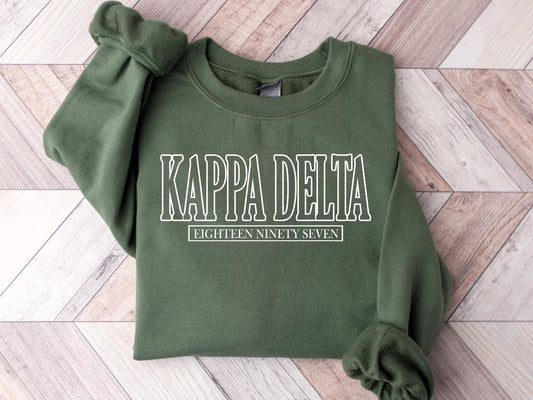 Kappa Delta Stencil Stacked Sorority Sweatshirt _ 2150g