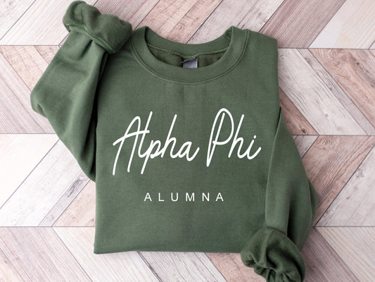 Alpha Phi Flashy Alumna Sorority Sweatshirt _ 2530g
