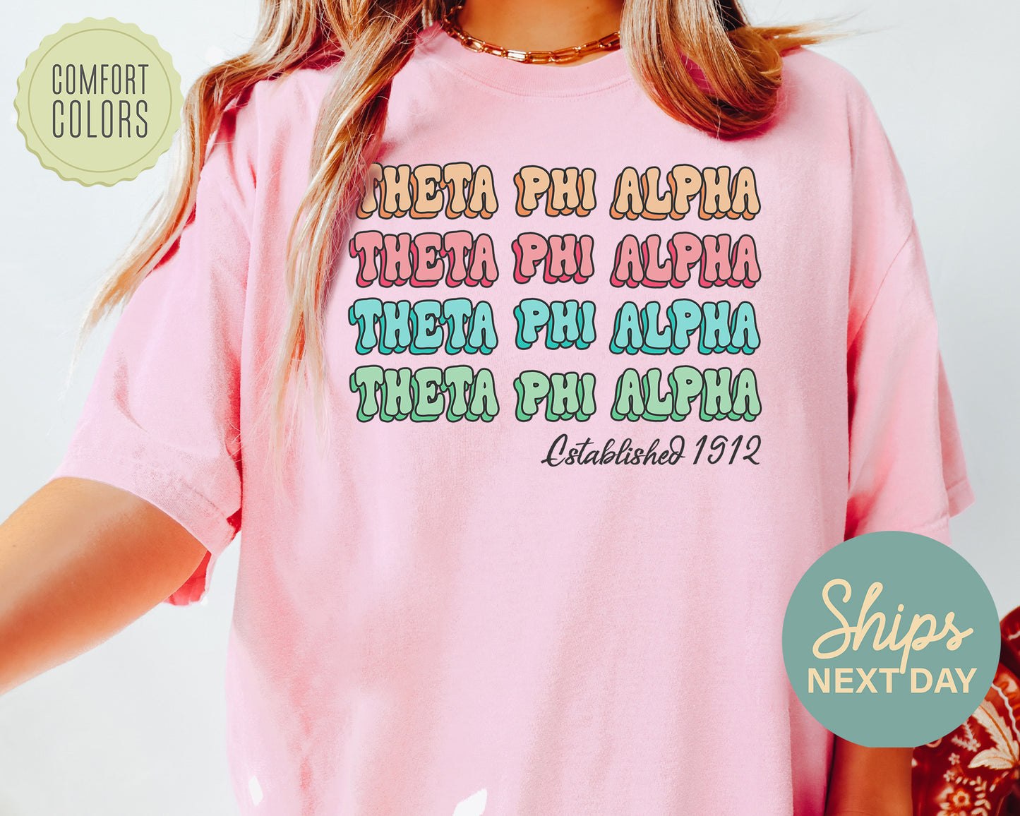 Theta Phi Alpha Lucy Comfort Colors Sorority T-shirt _ 282g