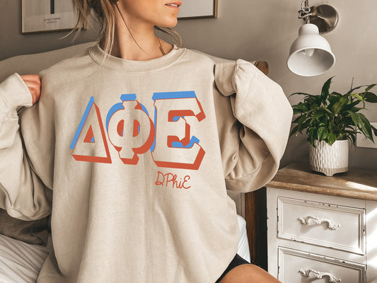Delta Phi Epsilon American Colored Sorority Sweatshirt _ 38g