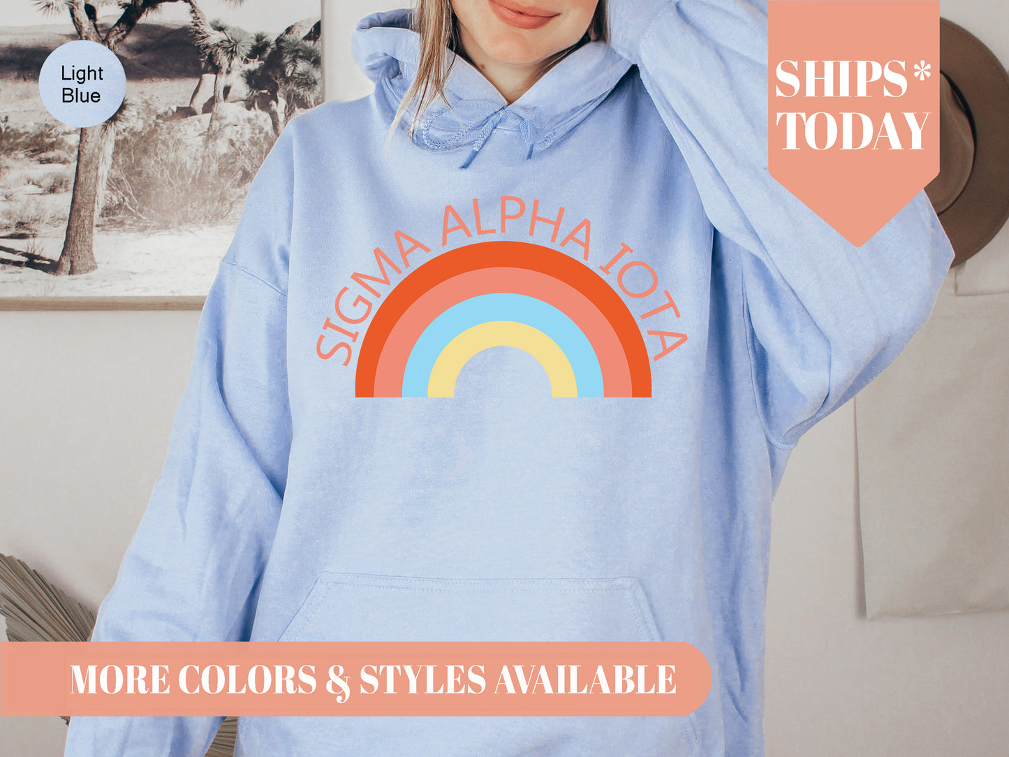 Sigma Alpha Iota Colorful Rainbow Sorority Hoodie _ 3464g
