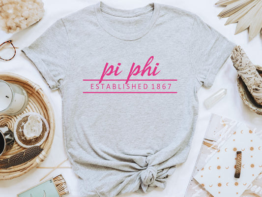 Pi Beta Phi All Pink Sorority T-shirt _  772g