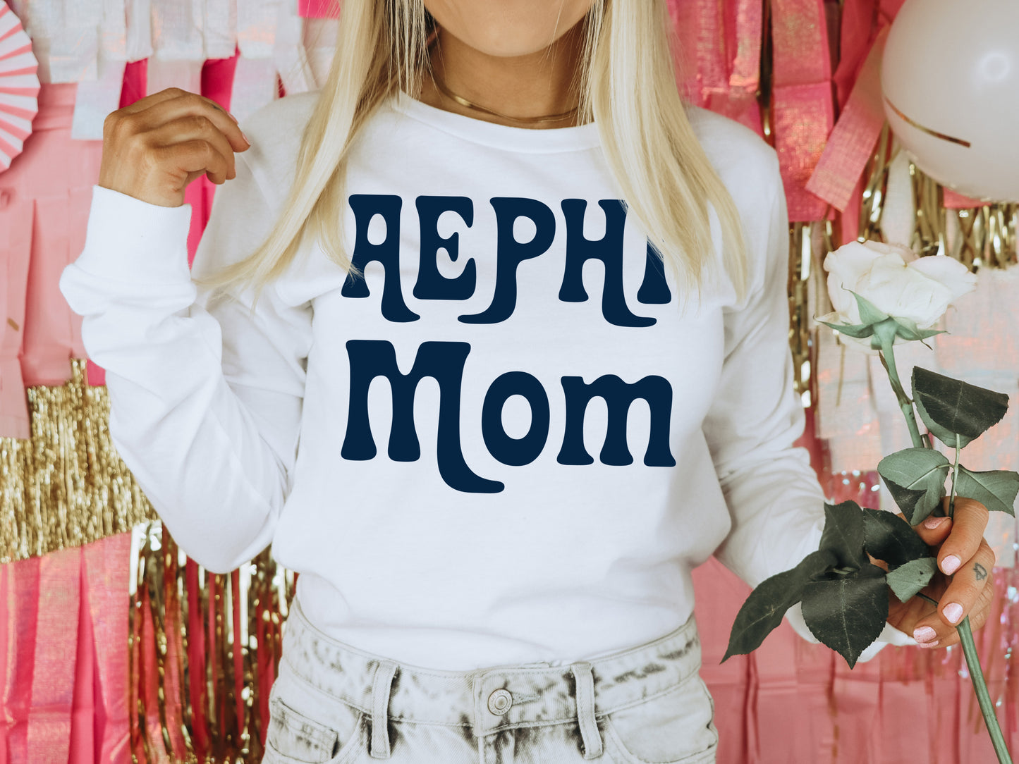 Alpha Epsilon Phi Got it from my Mom Sorority Long Sleeve T-shirt _ 3073g
