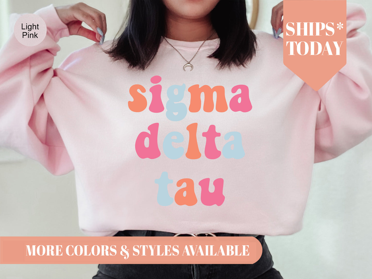 Sigma Delta Tau Vividly Vibrant Sorority Sweatshirt _ 3170g