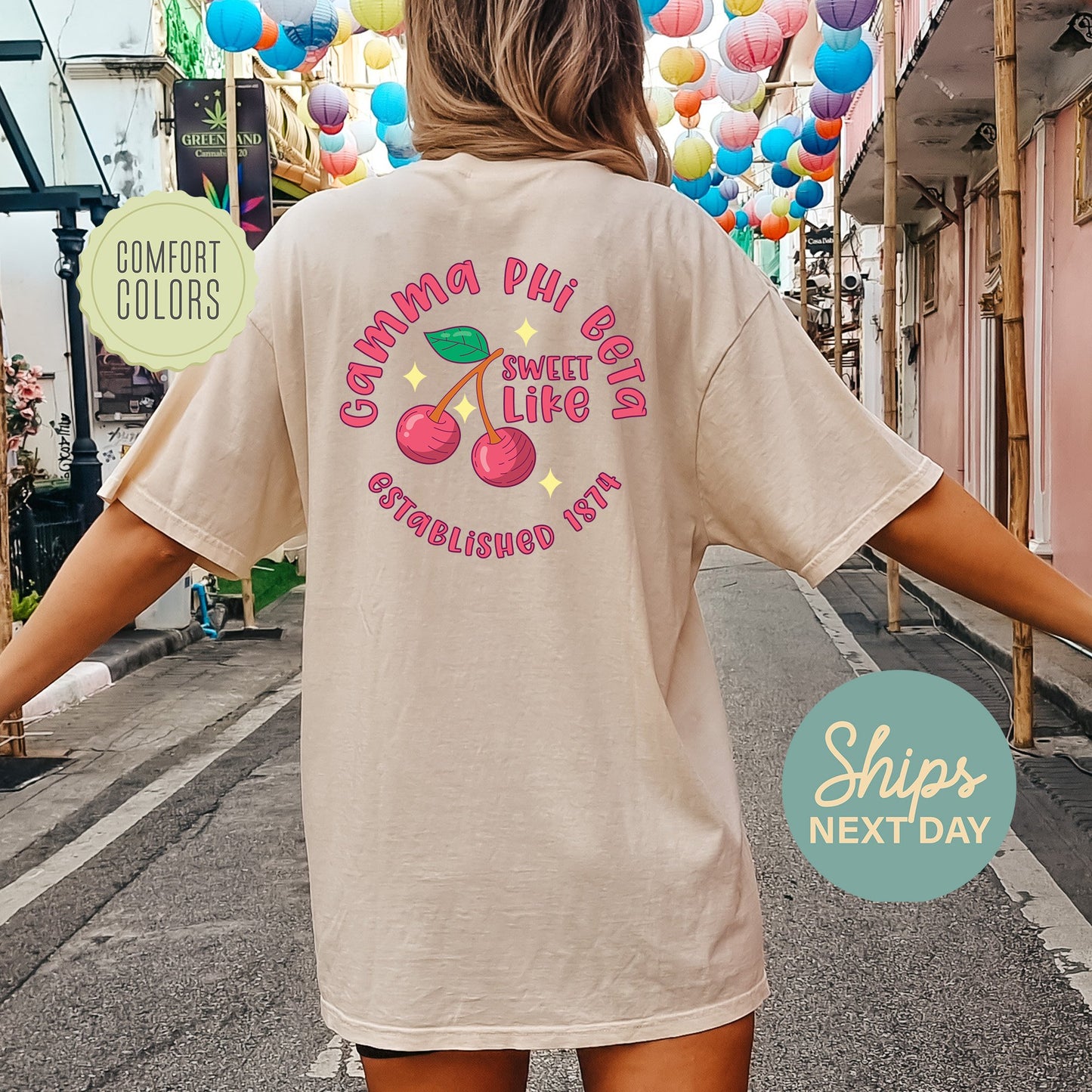 Gamma Phi Beta Sweet Like Cherry Comfort Colors Sorority T-shirt _ 32043g