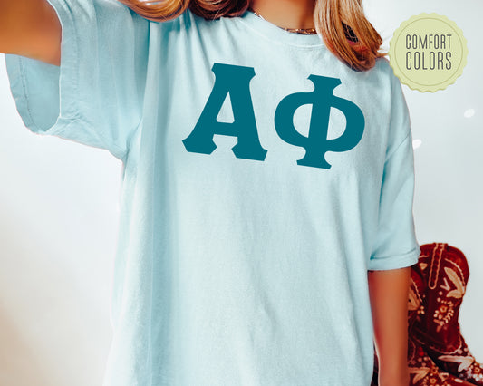 Alpha Phi Back to the Basics Comfort Colors Sorority T-shirt _ 627g