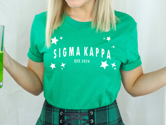 Sigma Kappa Arched Star Sorority T-shirt _ 2287g