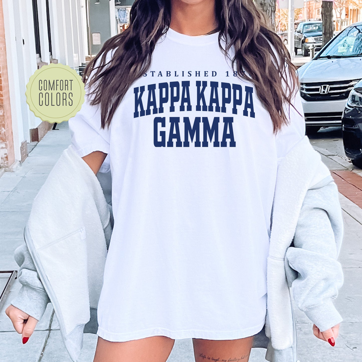 Kappa Kappa Gamma Bold Letters Comfort Colors Sorority T-shirt _ 35137g