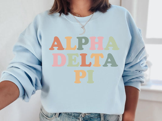Alpha Delta Pi Bright and Proud Sorority Sweatshirt _ 415g