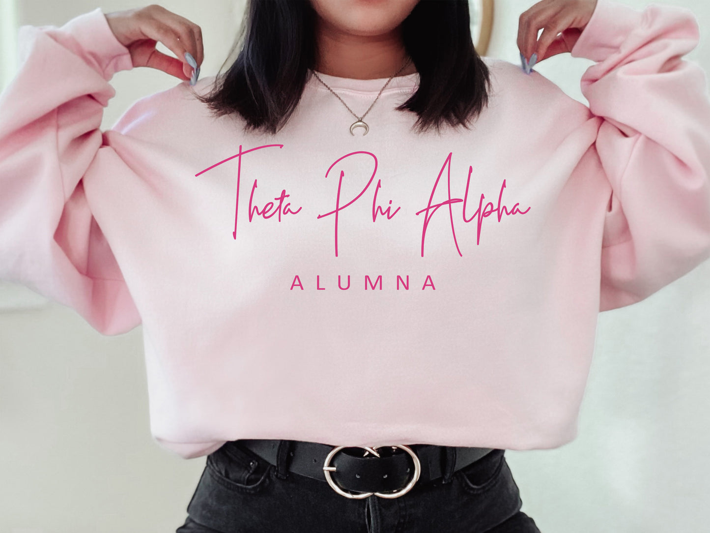 Theta Phi Alpha Simple and Sweet Alumna Sorority Sweatshirt _ 516g