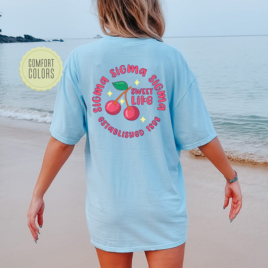 Sigma Sigma Sigma Sweet Like Cherry Comfort Colors Sorority T-shirt _ 32052g